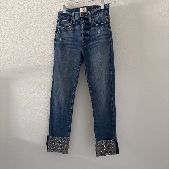 A.O.L.A by alice + olivia Denim - A.O.L.A by alice + olivia You Look Amazing Blue Jeans Sequin‎ Studded Cuff 24